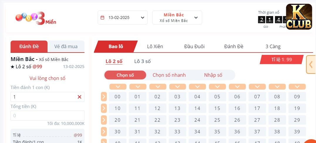 Hướng dẫn cách chơi xổ số Kclub